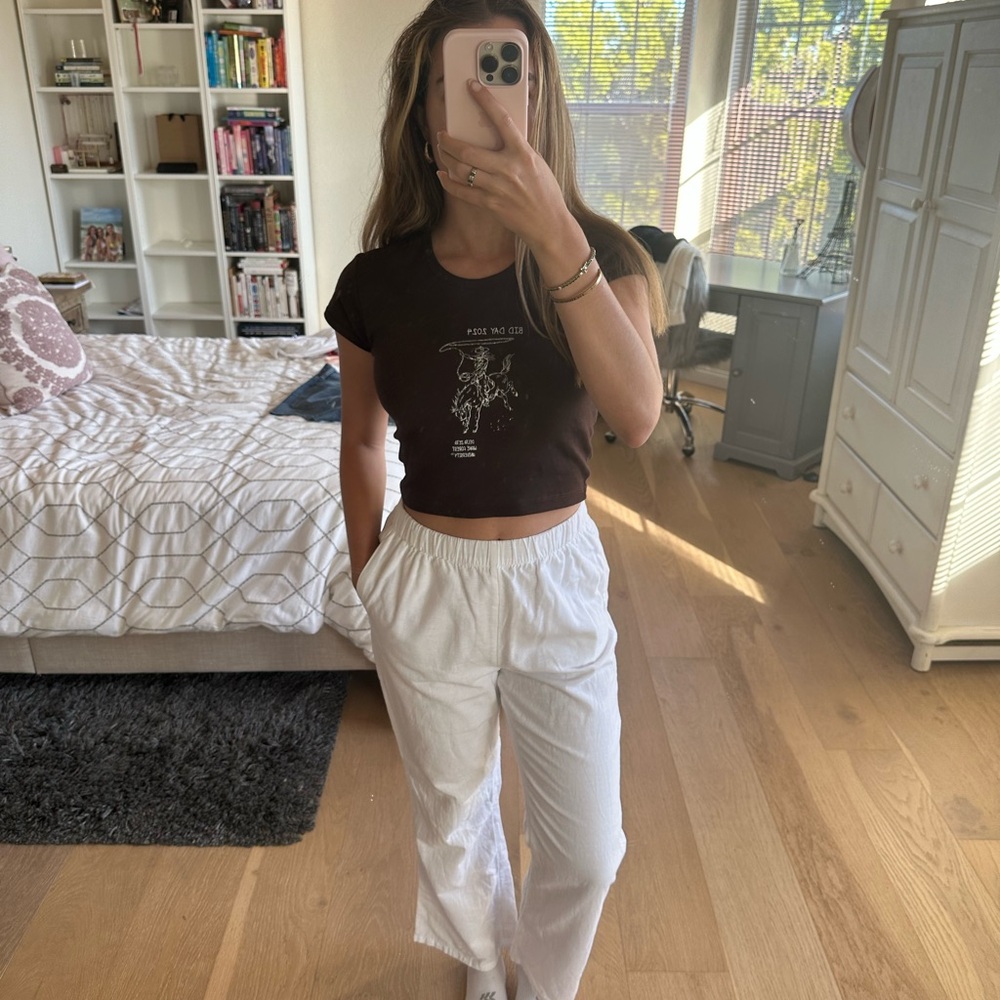 AMERICAN EAGLE WHITE LINEN PANTS